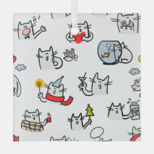 Hübsche Katzen, Milch und Magie. Ornament Aus Glas