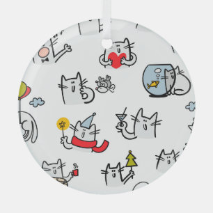 Hübsche Katzen, Milch und Magie. Ornament Aus Glas
