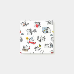 Hübsche Katzen, Milch und Magie. Post-it Klebezettel