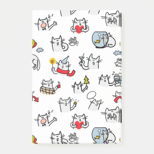 Hübsche Katzen, Milch und Magie. Post-it Klebezettel (Vorderseite)