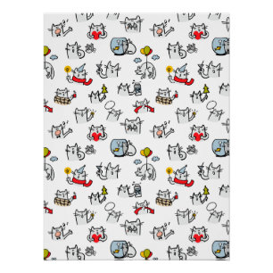 Hübsche Katzen, Milch und Magie. Poster