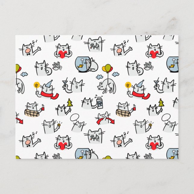 Hübsche Katzen, Milch und Magie. Postkarte (Vorderseite)