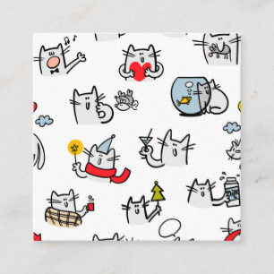Hübsche Katzen, Milch und Magie. Quadratische Visitenkarte