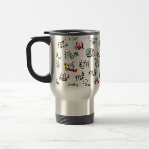 Hübsche Katzen, Milch und Magie. Reisebecher