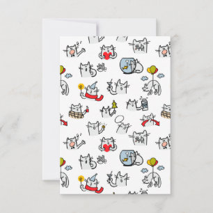 Hübsche Katzen, Milch und Magie. RSVP Karte