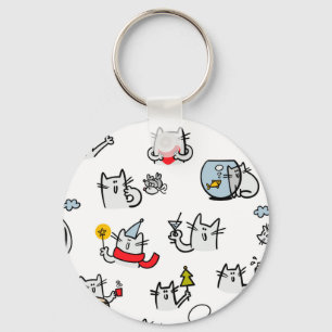 Hübsche Katzen, Milch und Magie. Schlüsselanhänger