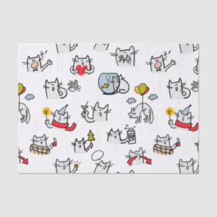 Hübsche Katzen, Milch und Magie. Seidenpapier