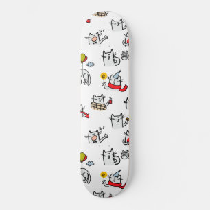 Hübsche Katzen, Milch und Magie. Skateboard