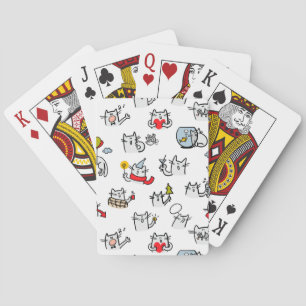 Hübsche Katzen, Milch und Magie. Spielkarten