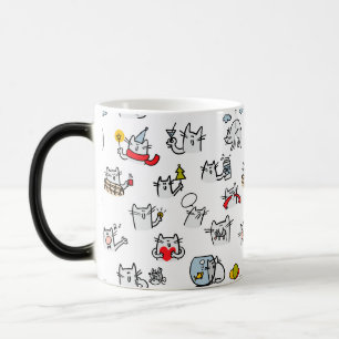Hübsche Katzen, Milch und Magie. Verwandlungstasse