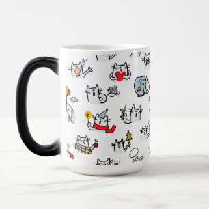 Hübsche Katzen, Milch und Magie. Verwandlungstasse
