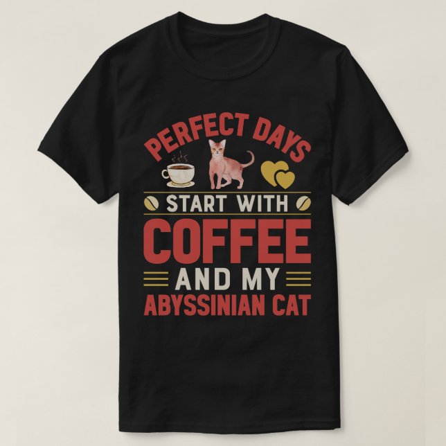 Hübsche Katzen und Kaffee im Lauf T-Shirt (Design vorne)