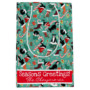 Hübsche Katzen und Strumpf, maßgeschneiderte mitte Mittlere Geschenktüte