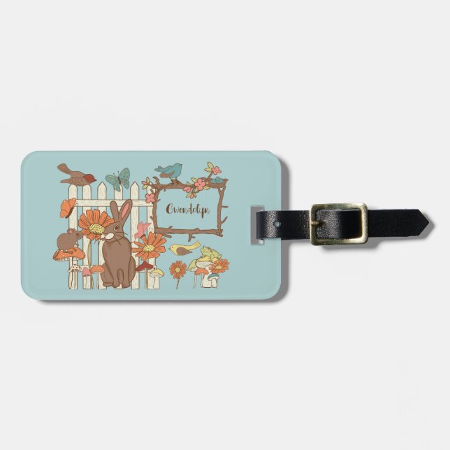 Hübsche Kernvögel und Tiere Personalisiert Gepäckanhänger (Vorderseite horizontal)