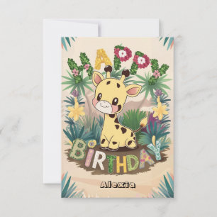 Hübsche Kinder Giraffe Geburtstag Karte