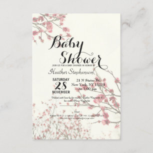 Hübsche Kirschblossom Bäume auf elegantem Weiß Einladung