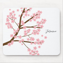 Hübsche Kirschblüten Individuelle Name Buchstaben  Mousepad