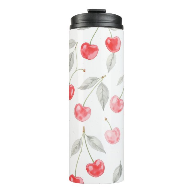 Hübsche Kirschfrucht Muster Thermosbecher (Vorderseite)