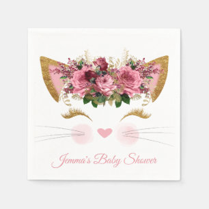 Hübsche Kitty-Baby-Duschen-Papierservietten Serviette