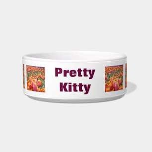 Hübsche Kitty Katzenfutter Wasser Schalen Tulpen B Napf