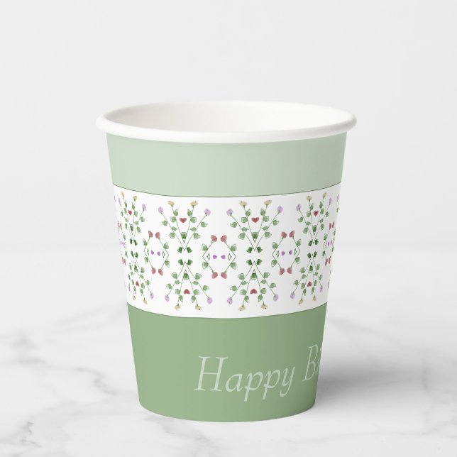 Hübsche kleine florale Akzentuierung Pappbecher (Vorderseite)