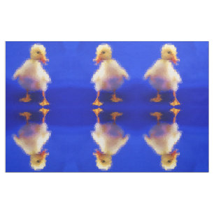 hübsche kleine niedliche Ente im blauen Hintergrun Stoff