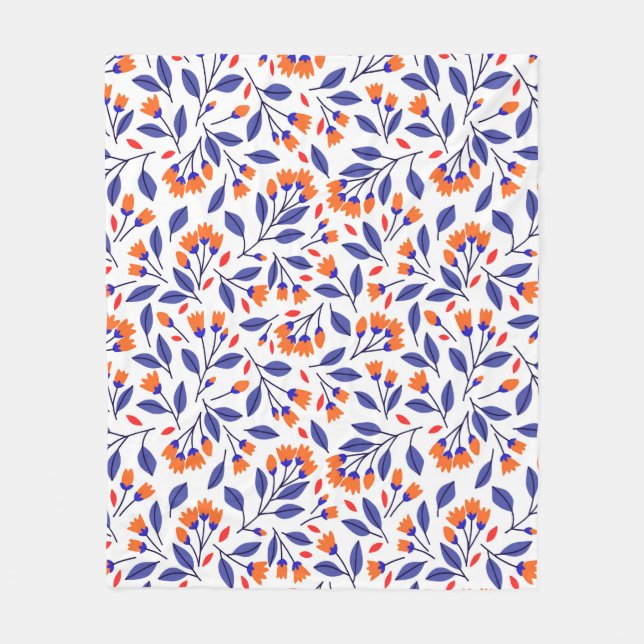 Hübsche kleine orangefarbene Blume nahtlos Fleecedecke (Vorderseite)