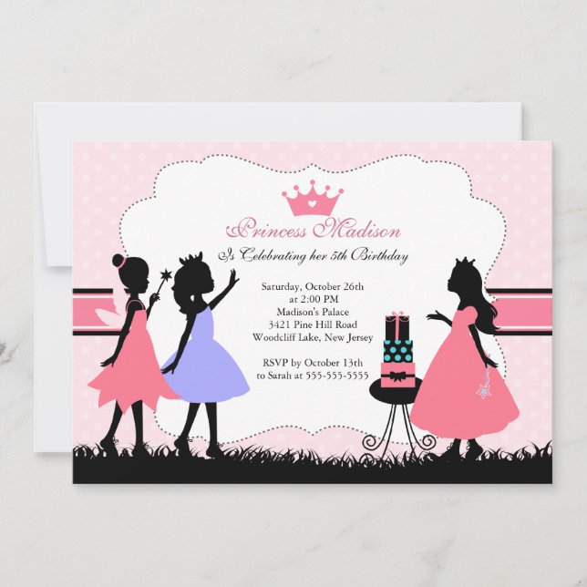 Hübsche kleine Party Einladung Prinzessin-Birthday (Vorderseite)