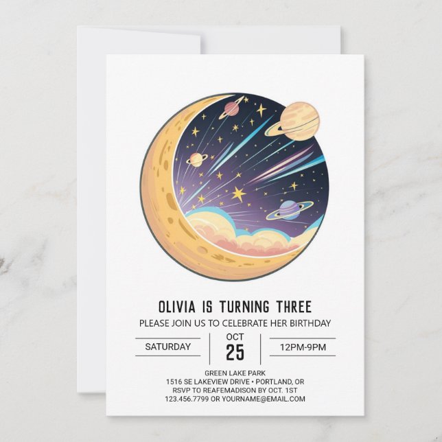 Hübsche kleine Sterne Digitaler Geburtstag Einladung (Vorderseite)