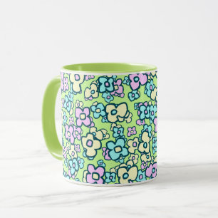 Hübsche kleine Volkskunst-Blumen charmant fröhlich Tasse