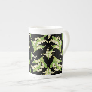 Hübsche Knochen-China-Tasse: Maiglöckchen, Prozellantasse