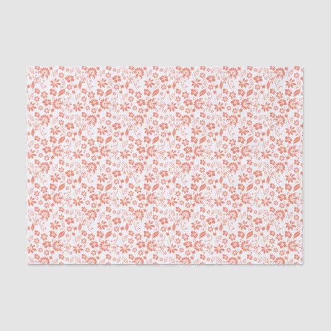 Hübsche Korallenpfirsiche Tropische Frühlingsblume Seidenpapier (Vorderseite)
