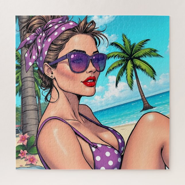 Hübsche Lady in Bikini Retro Breach (Vertikal)