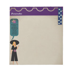 Hübsche Lady Inspiration Quote Scrapbook Notizblock