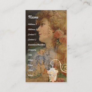 Hübsche Lady Vintage digitale Collage Visitenkarte