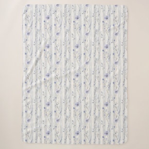 Hübsche Lavendel Weiße Blumen Streifen Brautparty Sherpadecke