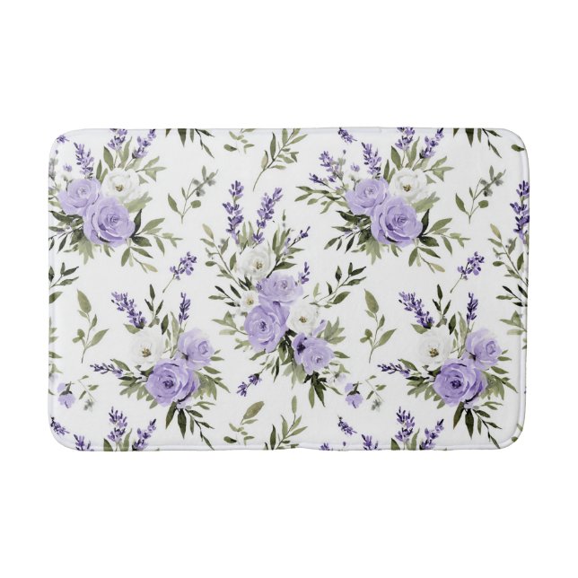 Hübsche Lavendelblüten  Badematte (Vorderseite)