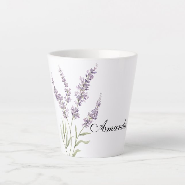 Hübsche Lavendelblüten  Milchtasse (Vorderseite)