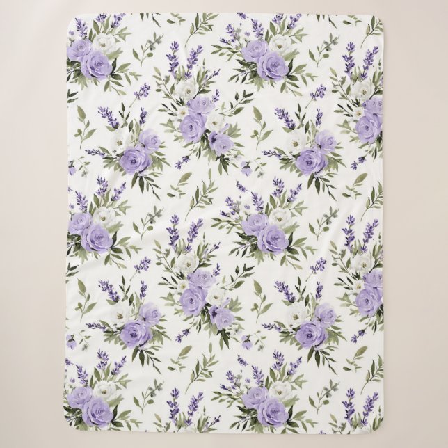 Hübsche Lavendelblüten  Sherpadecke (Vorderseite)