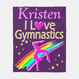 HÜBSCHE LIEBE GYMNASTICS PERSONALISIERT BLANKET FLEECEDECKE