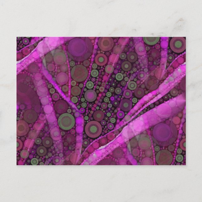 Hübsche Lila Abstrakt-Konzentrische Kreise Mosaik Postkarte (Vorderseite)