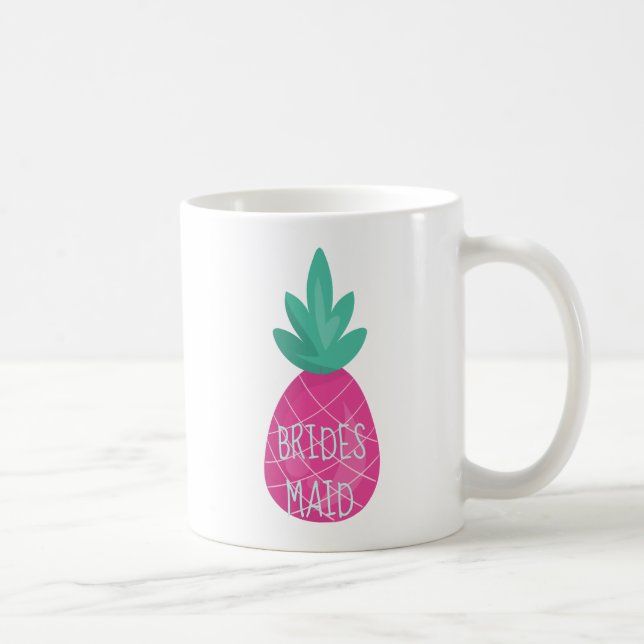 Hübsche Lila Ananas Bridesmaid Kaffeetasse (Rechts)