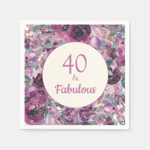 Hübsche Lila Aquarellblume 40 Fantastisch Serviette