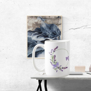 Hübsche Lila Aquarellblume, Individuelle Name Kaffeetasse