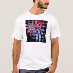 Hübsche lila Aschgrau und schwarze Wasserfarben T-Shirt