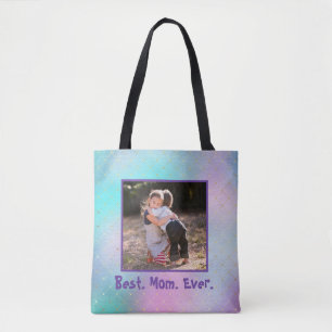 Hübsche Lila Beste Mama je Foto Tasche