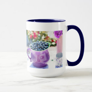 Hübsche lila Blaubeerszene-Kaffeetasse Tasse
