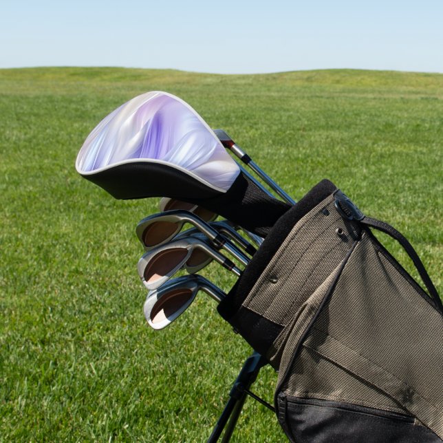 Hübsche Lila blaue Perle Weiße Wirbel Golf Headcover (In SItu)