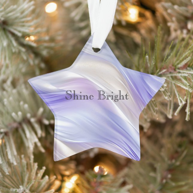 Hübsche Lila blaue Perle Weiße Wirbel Ornament (Baum)