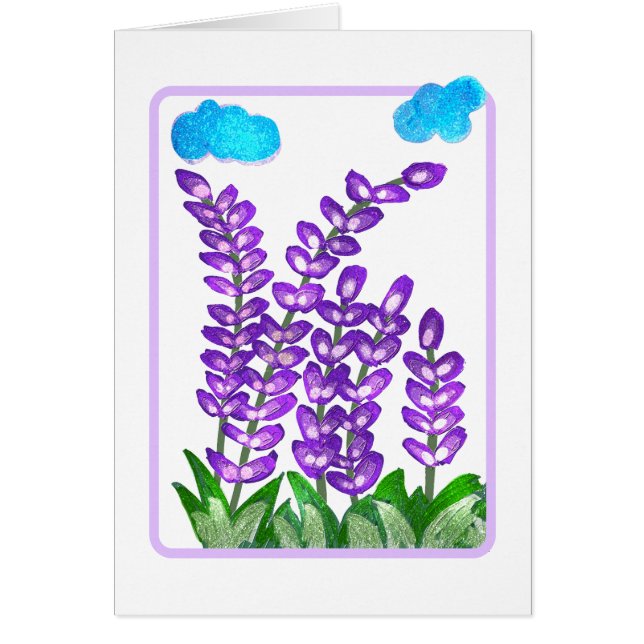 Hübsche Lila Blume Kunstkarte (Vorne)